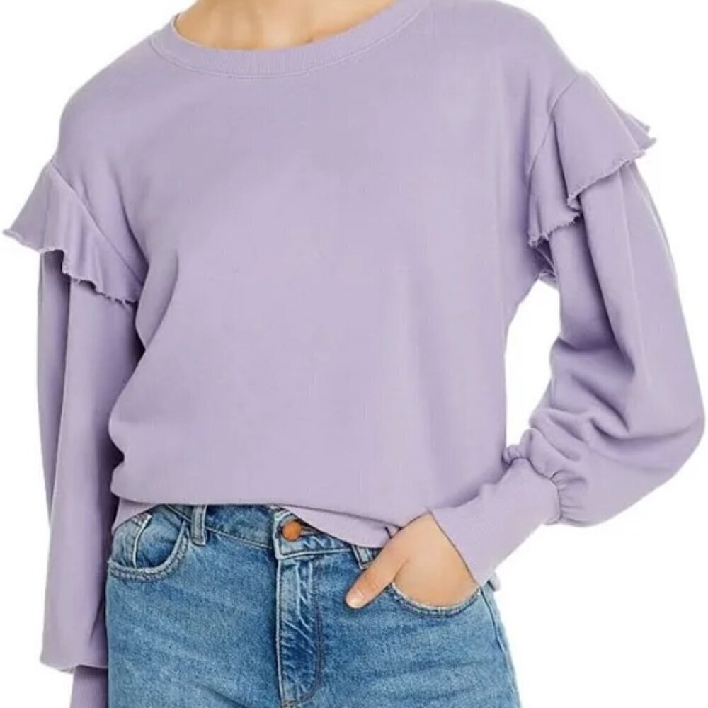 Nation‎ LTD Helena Lilac Ruffle Balloon Long Sleeve Sweatshirt S​​​​​​​
